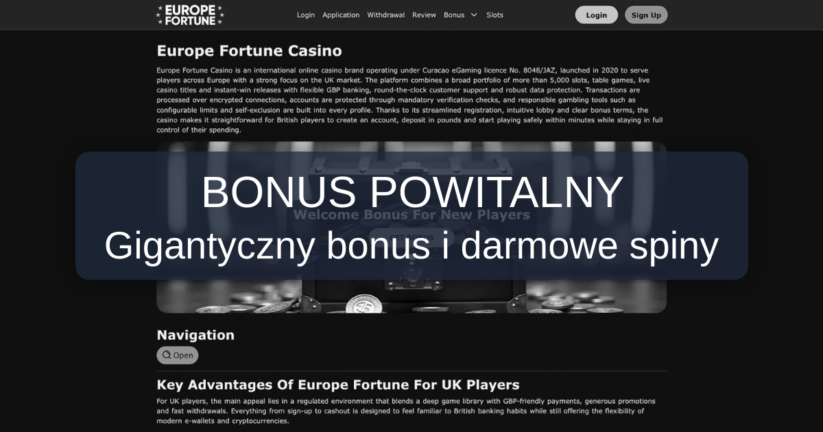 Europe Fortune Casino welcome bonus