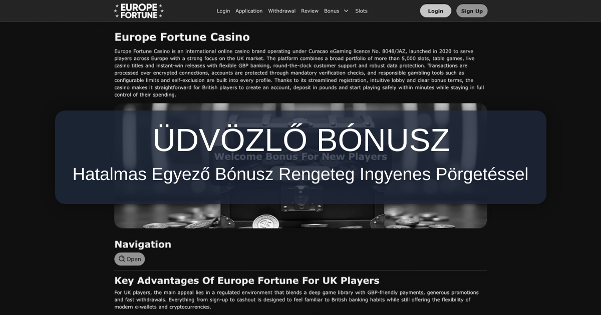 Europe Fortune Casino welcome bonus