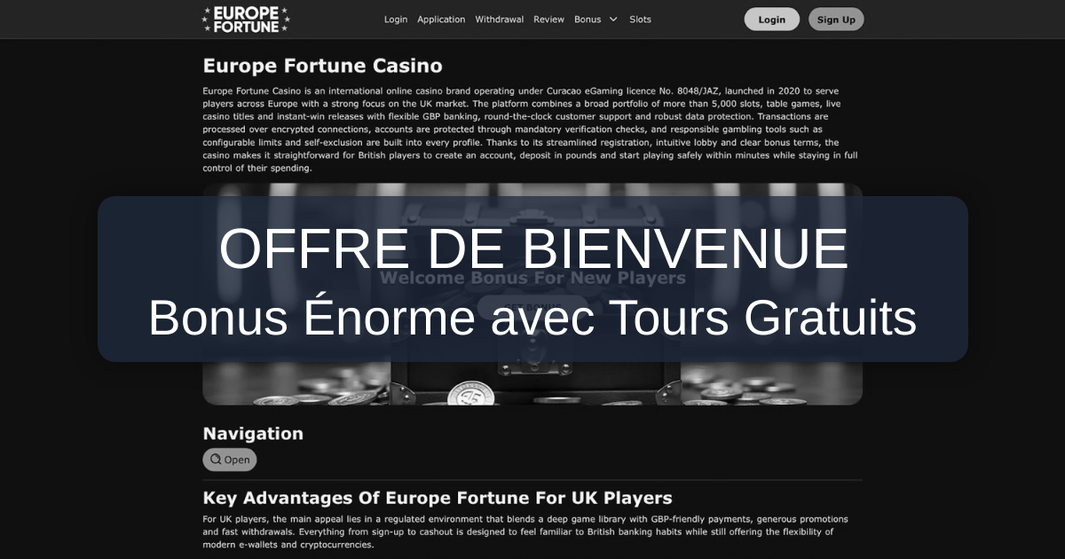 Europe Fortune Casino welcome bonus