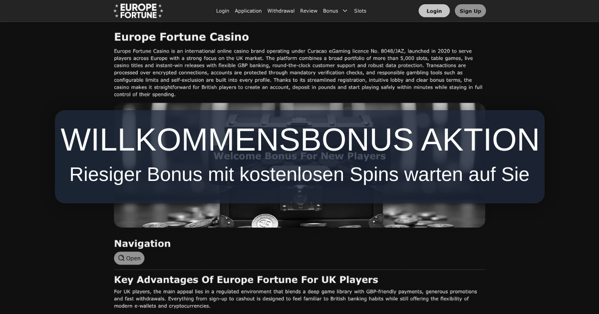 Europe Fortune Casino welcome bonus